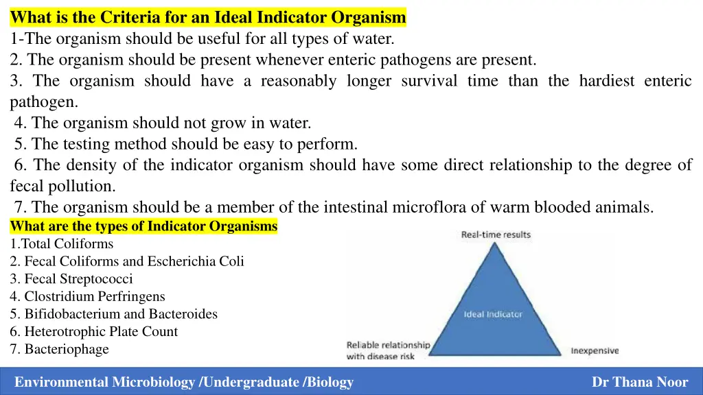 what is the criteria for an ideal indicator