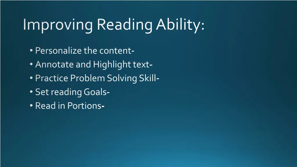 improving reading ability