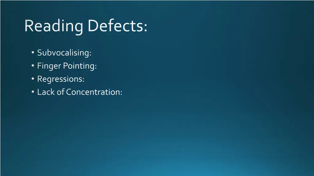 reading defects