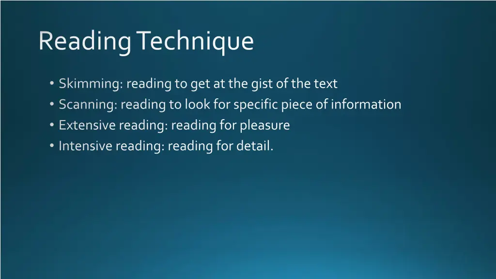 reading technique