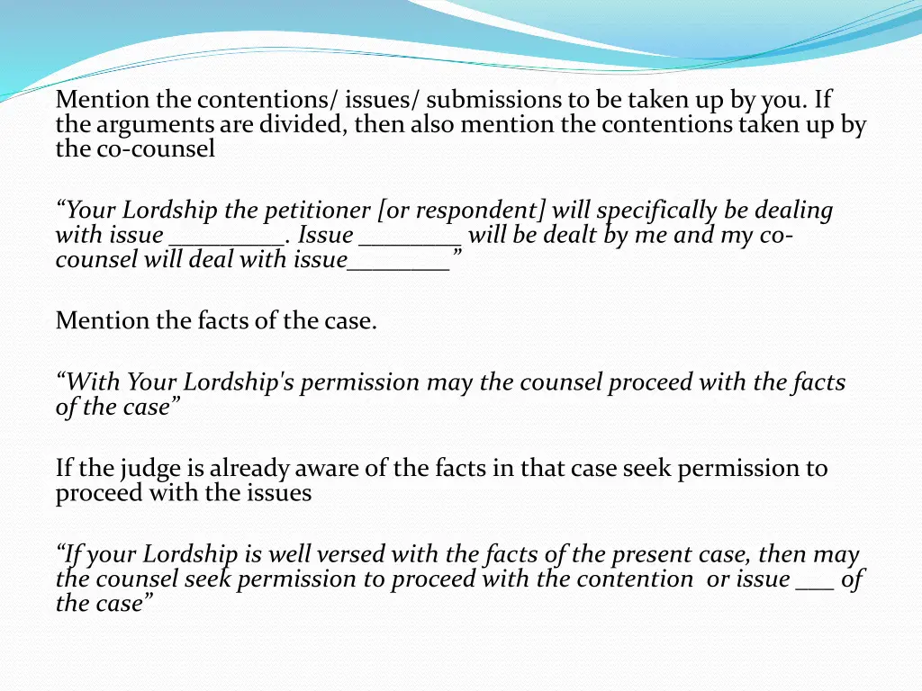 mention the contentions issues submissions