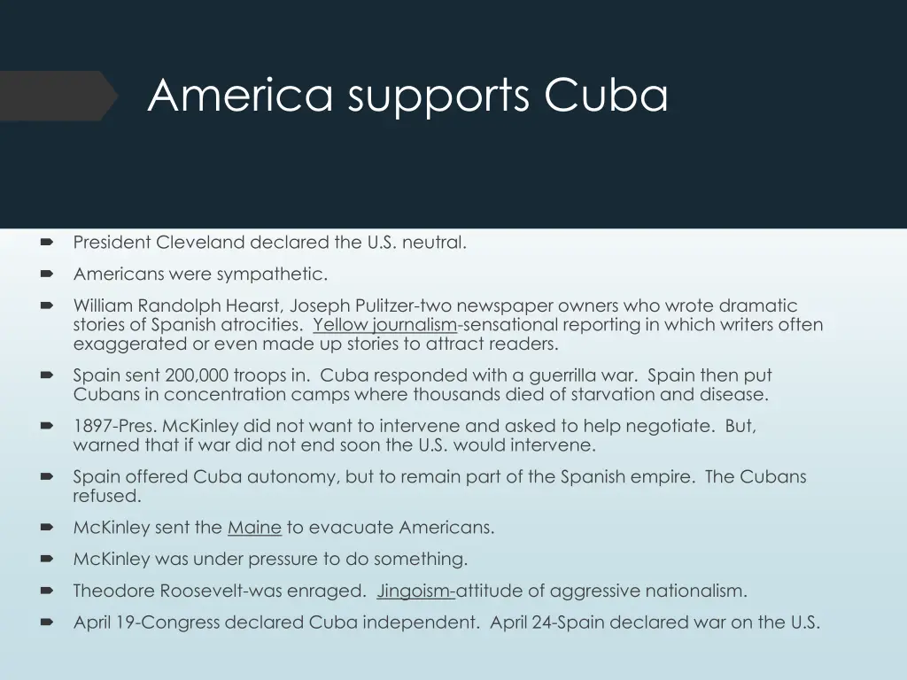 america supports cuba