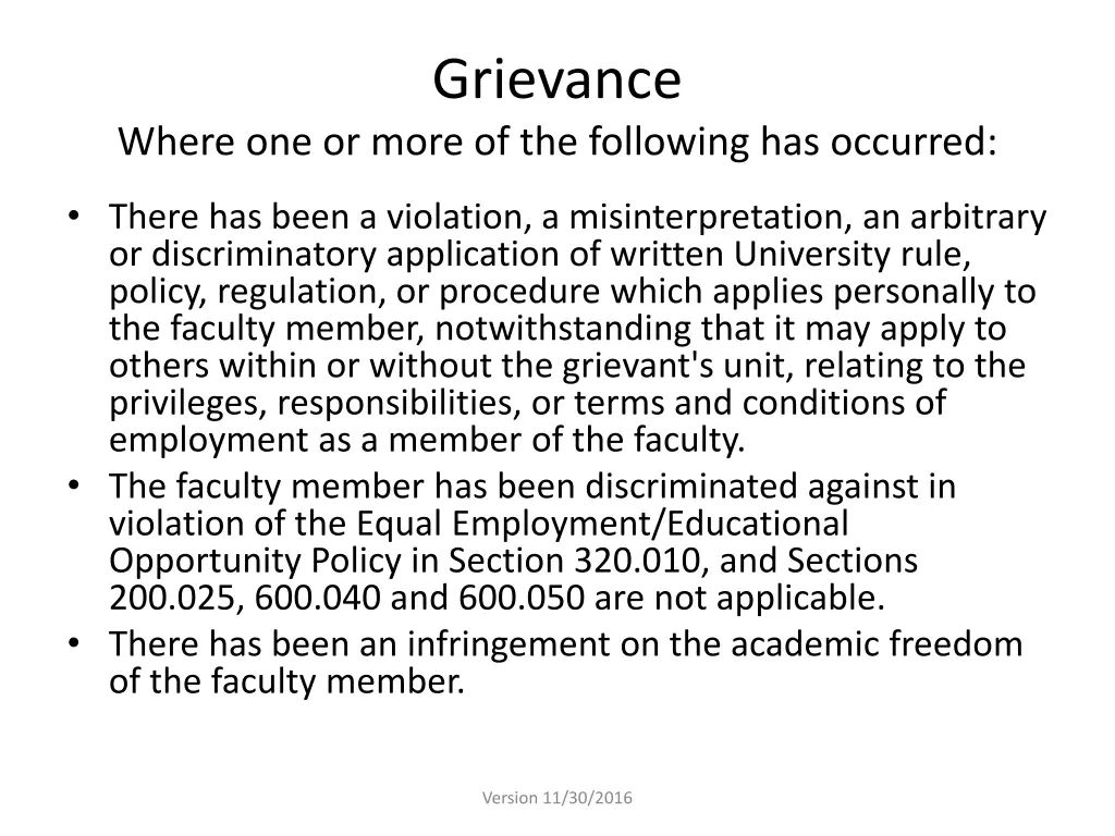 grievance