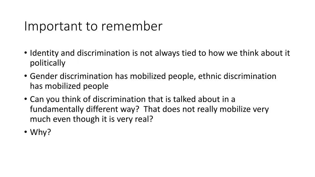 important to remember
