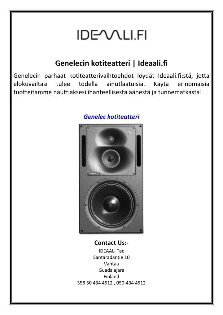 genelecin kotiteatteri ideaali fi