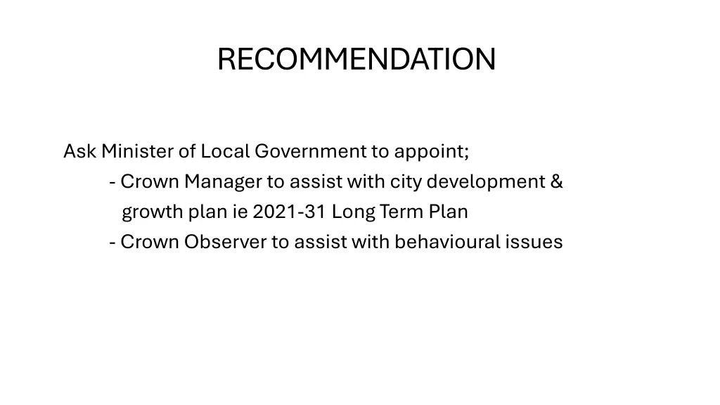 recommendation