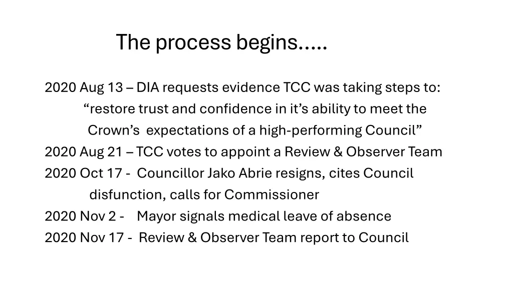 the process begins
