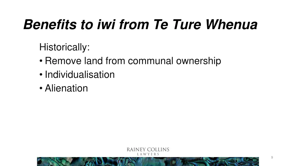 benefits to iwi from te ture whenua