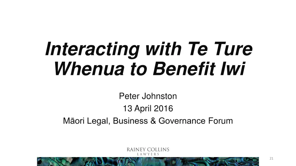 interacting with te ture whenua to benefit iwi 1