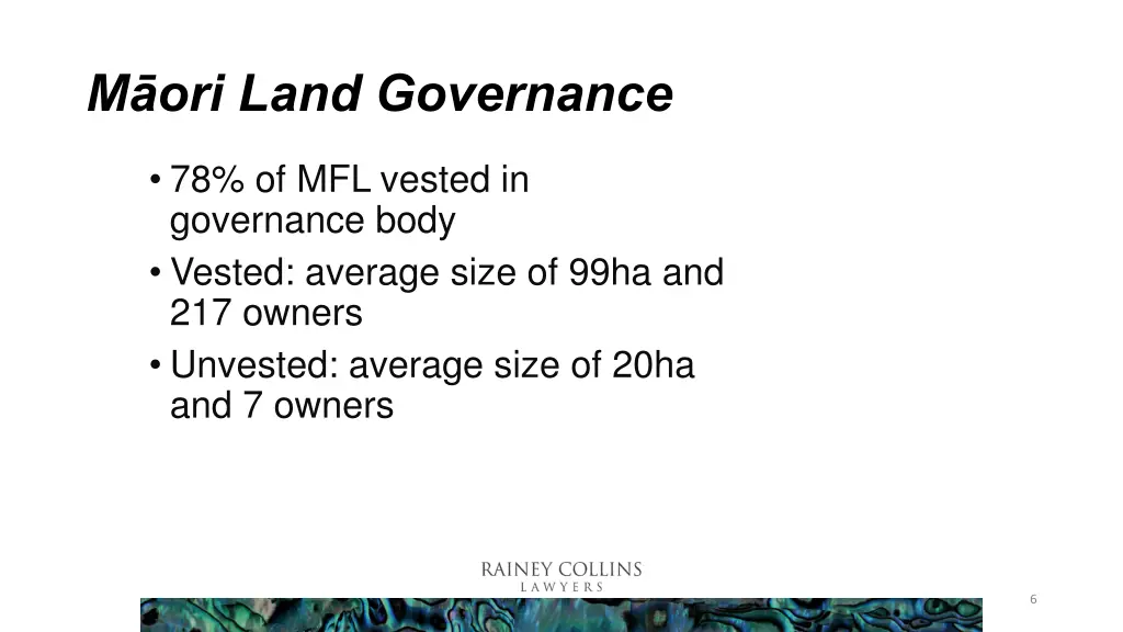 m ori land governance