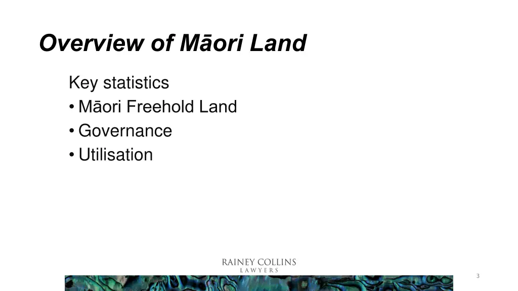 overview of m ori land
