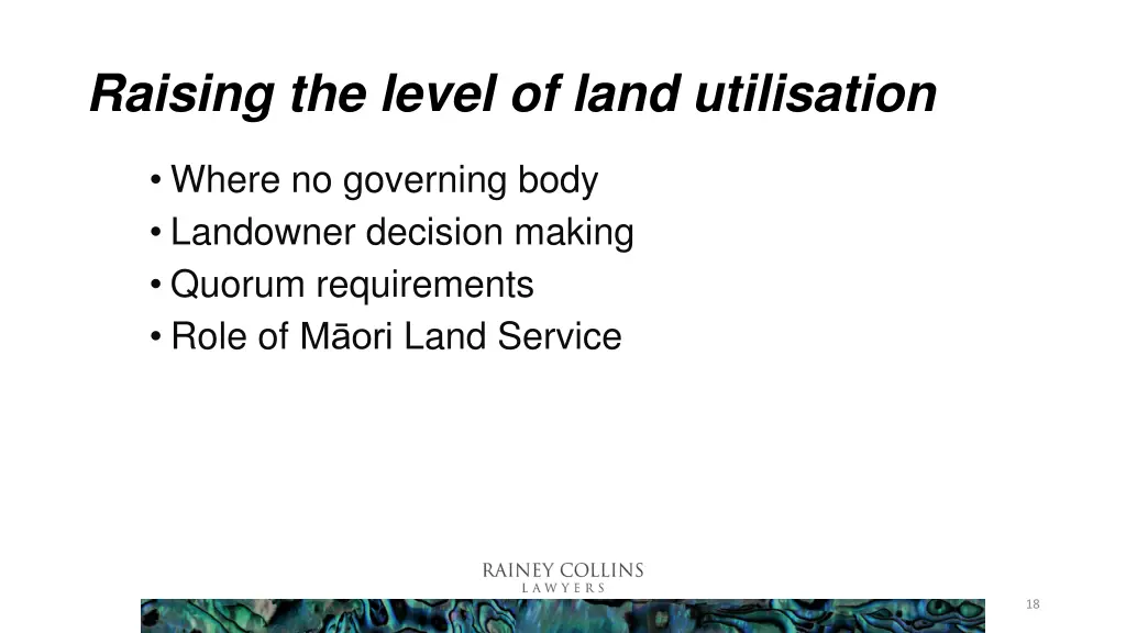 raising the level of land utilisation