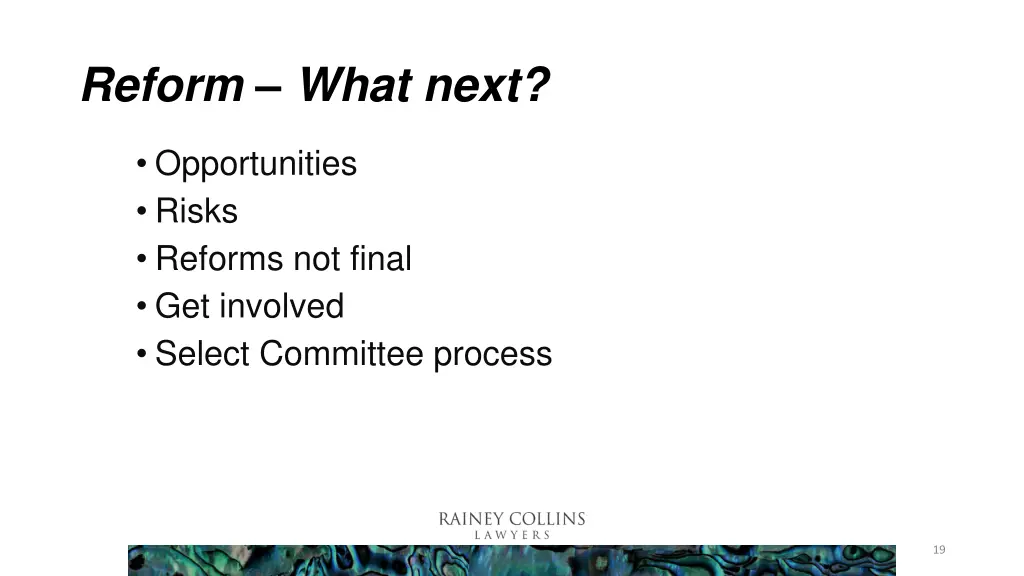 reform what next