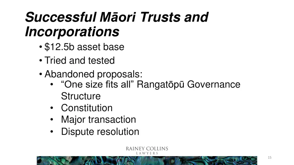 successful m ori trusts and incorporations