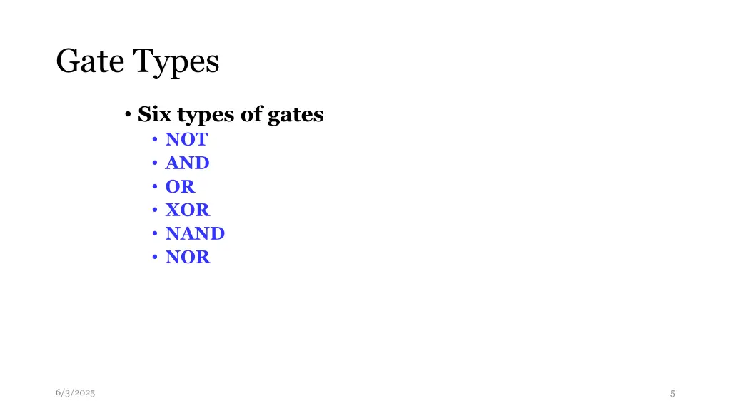 gate types