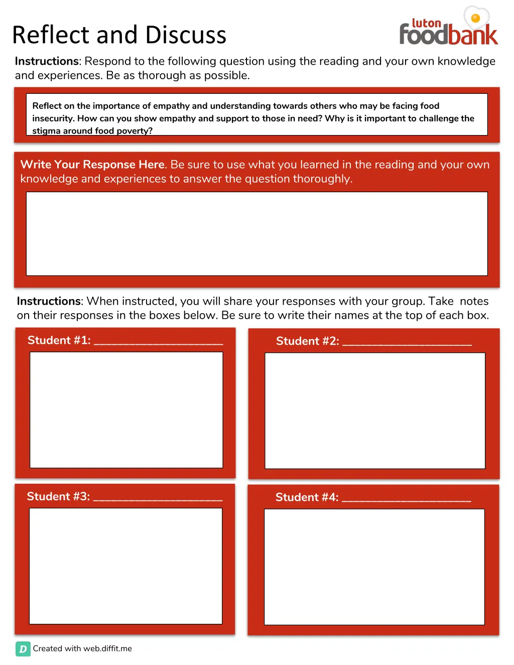 reflect and discuss instructions respond 2