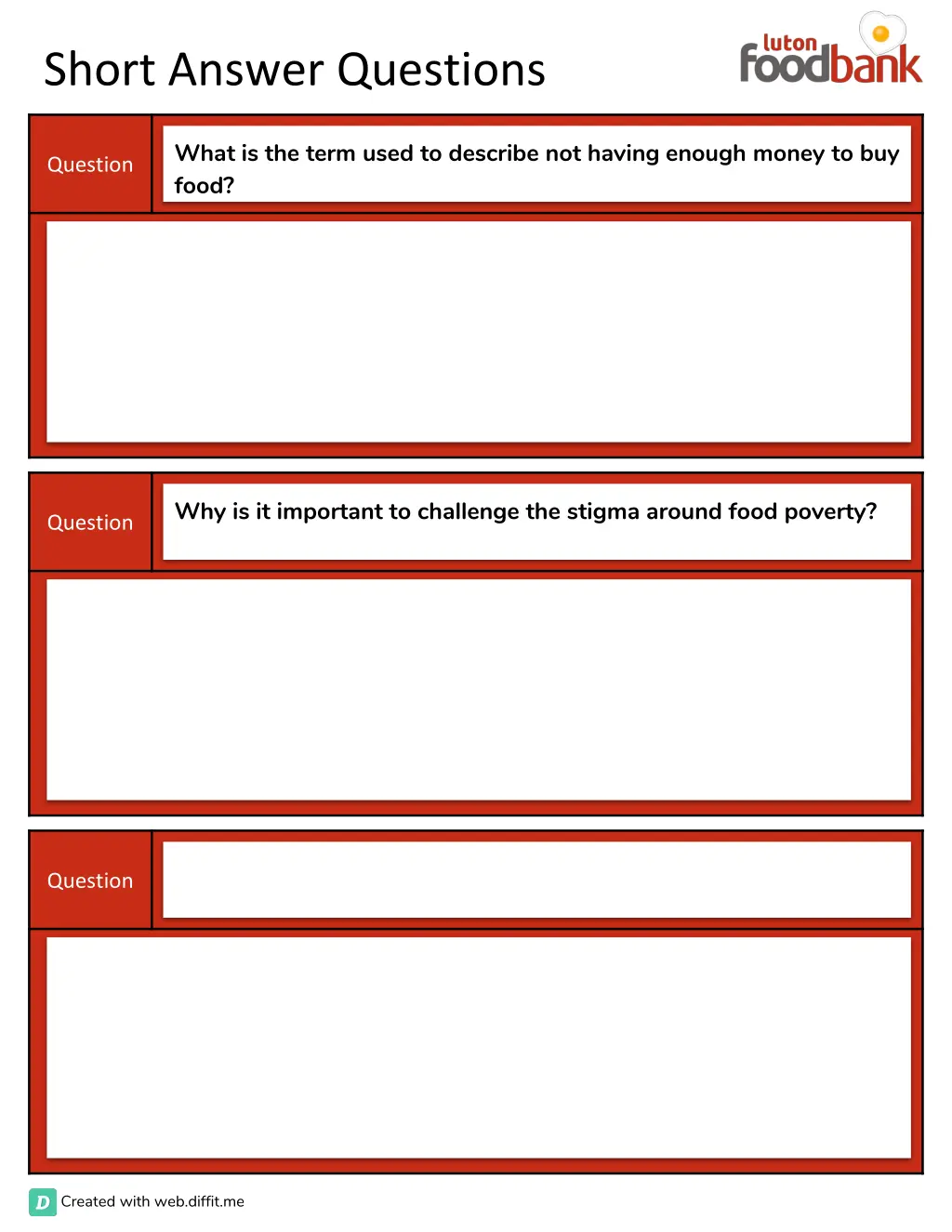 short answer questions