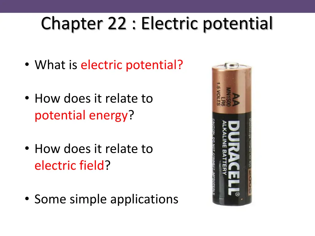 chapter 22 electric potential