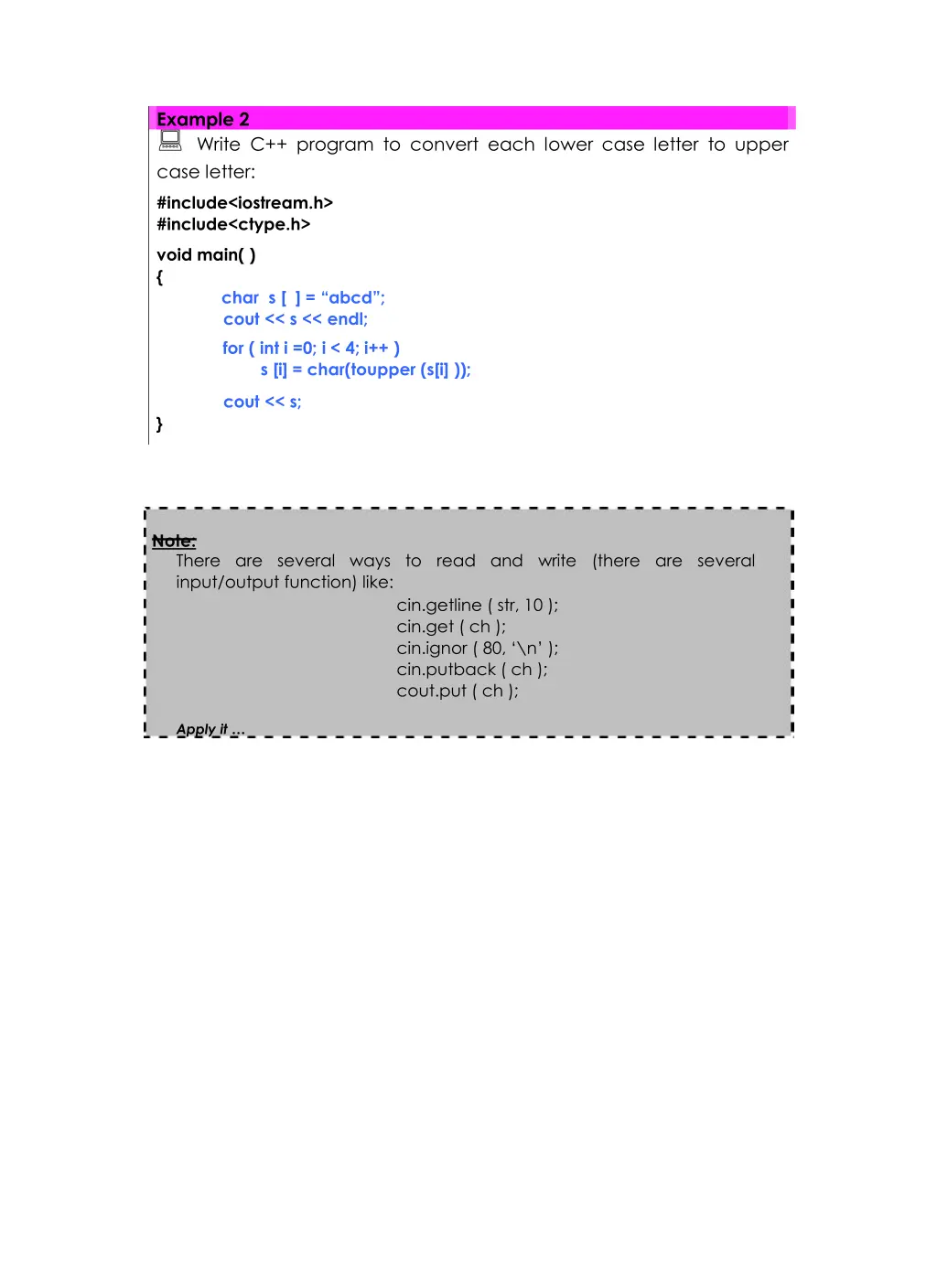 example 2 write c program to convert each lower