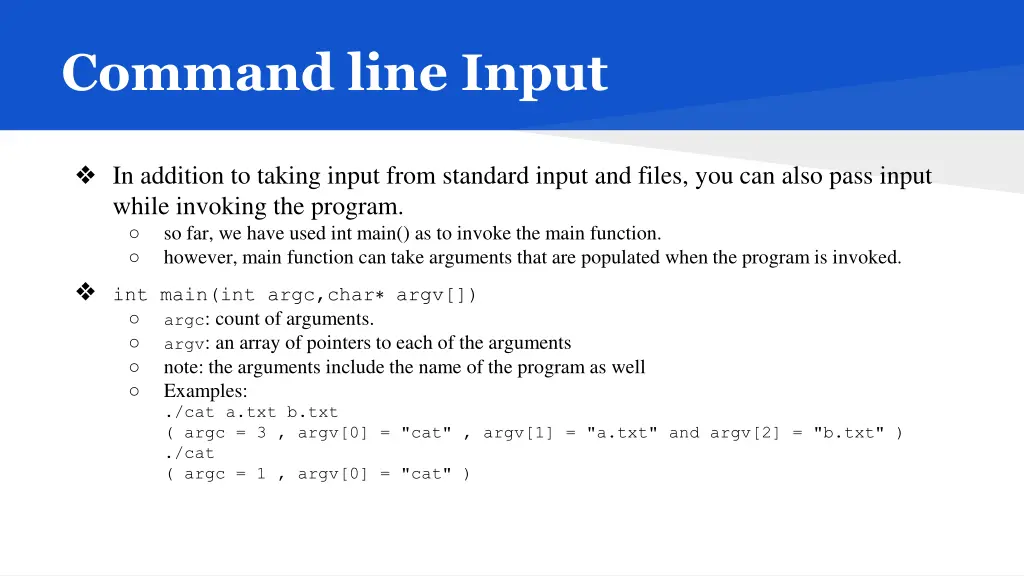 command line input