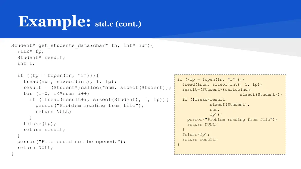 example std c cont