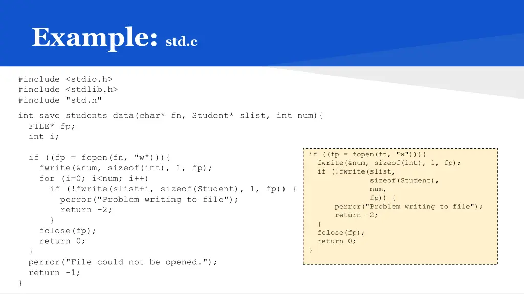 example std c
