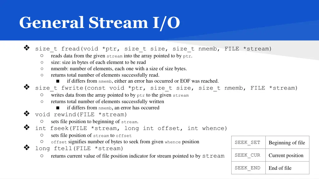 general stream i o 3