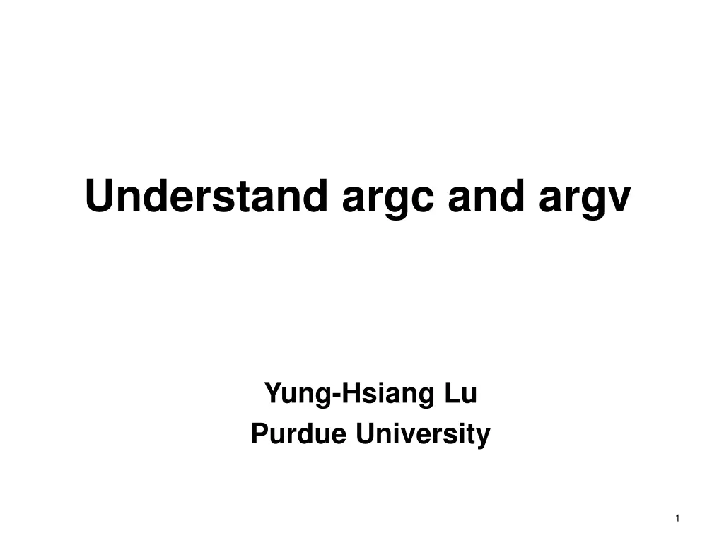 understand argc and argv