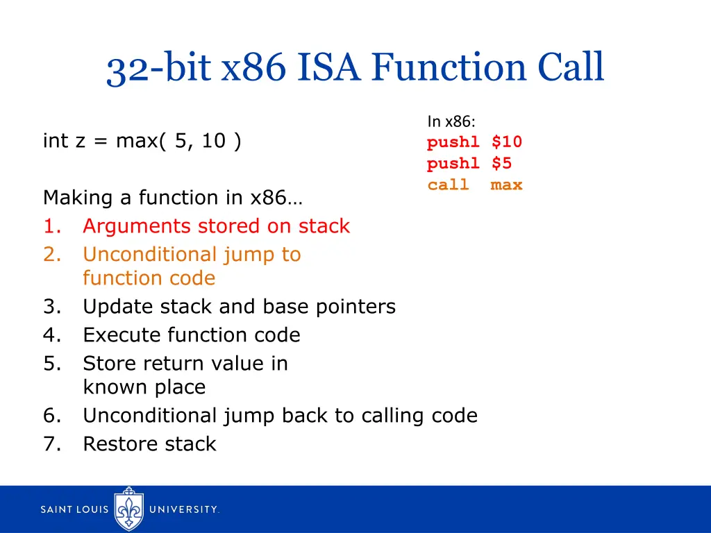 32 bit x86 isa function call 1