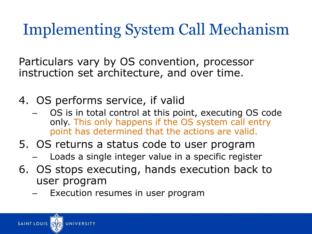 implementing system call mechanism 3