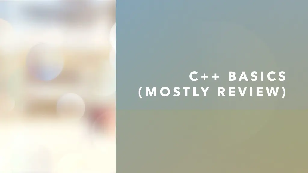 c basics mostly review
