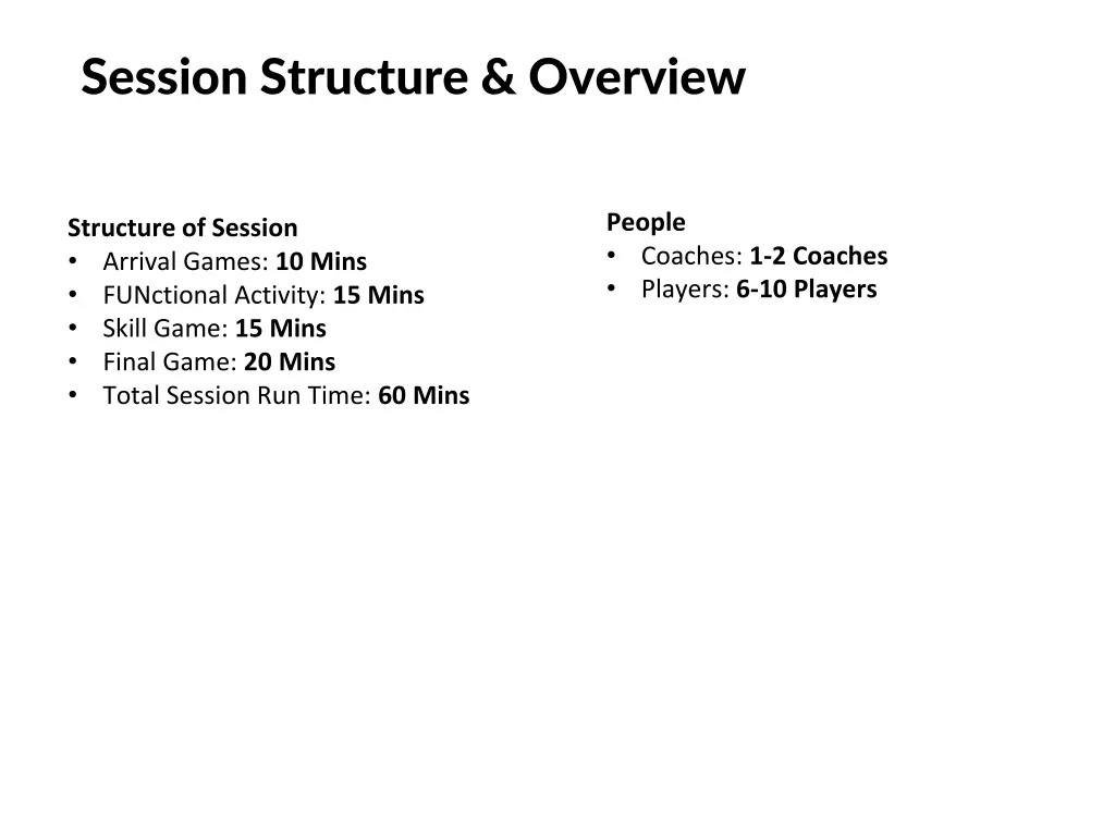 session structure overview