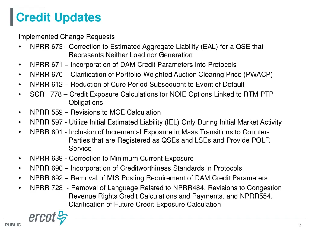 credit updates 1
