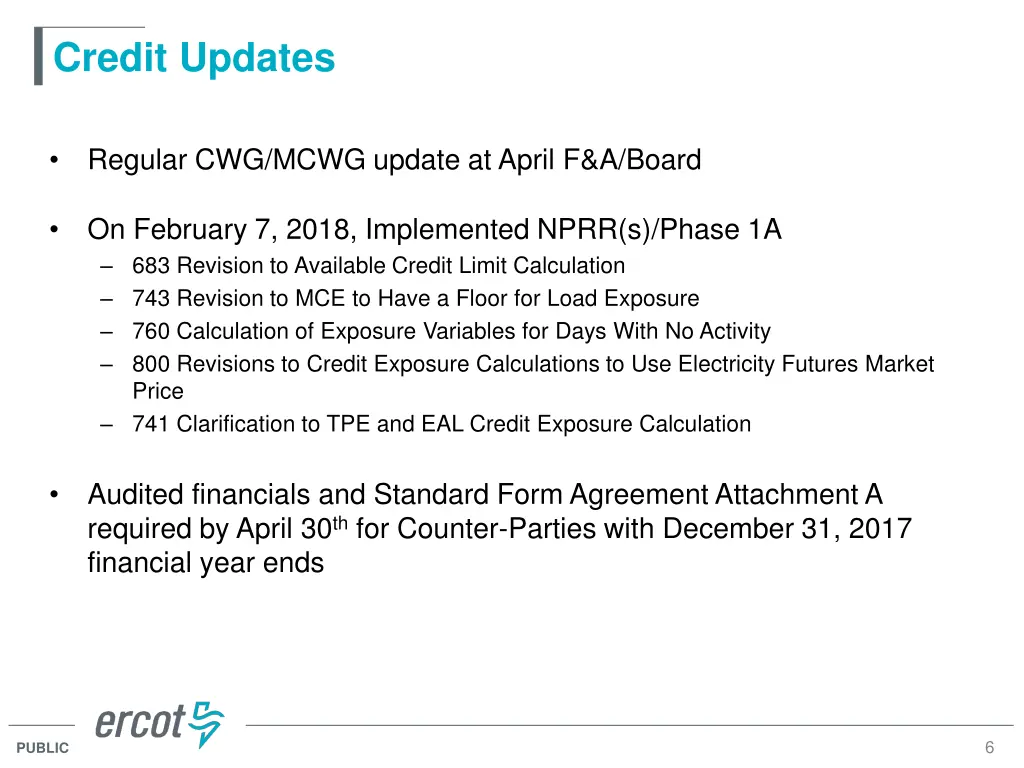 credit updates 4