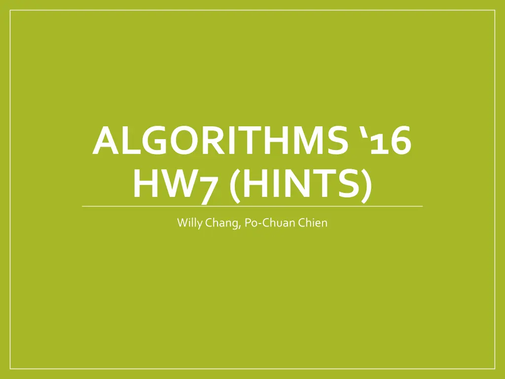 algorithms 16 hw7 hints