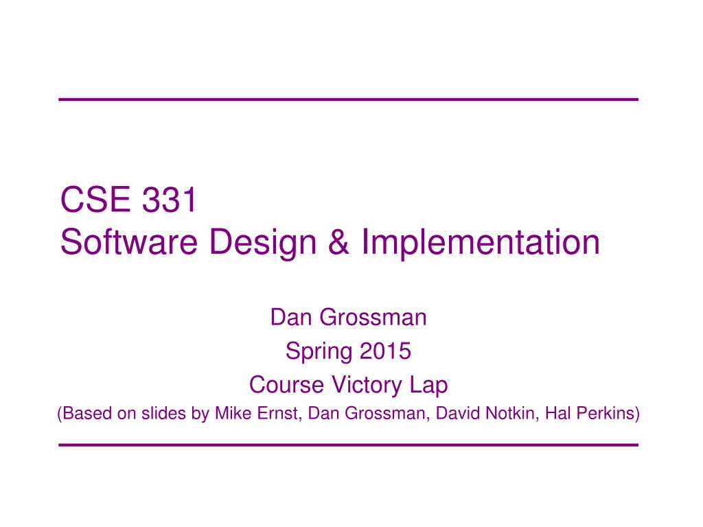 cse 331 software design implementation