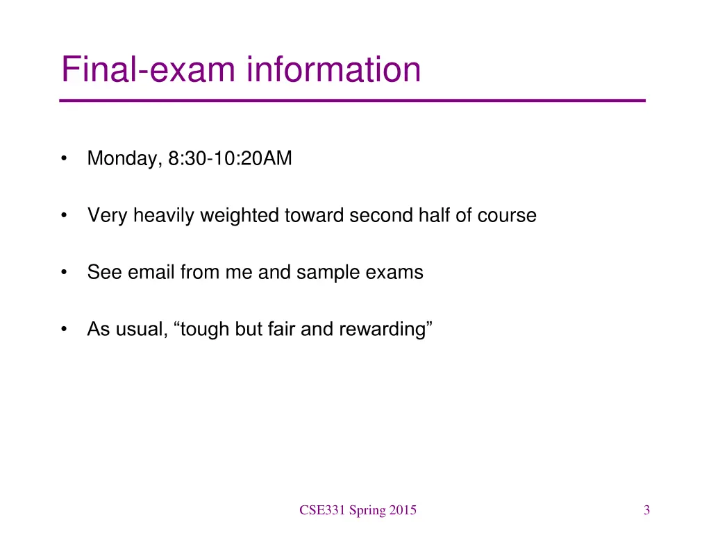 final exam information