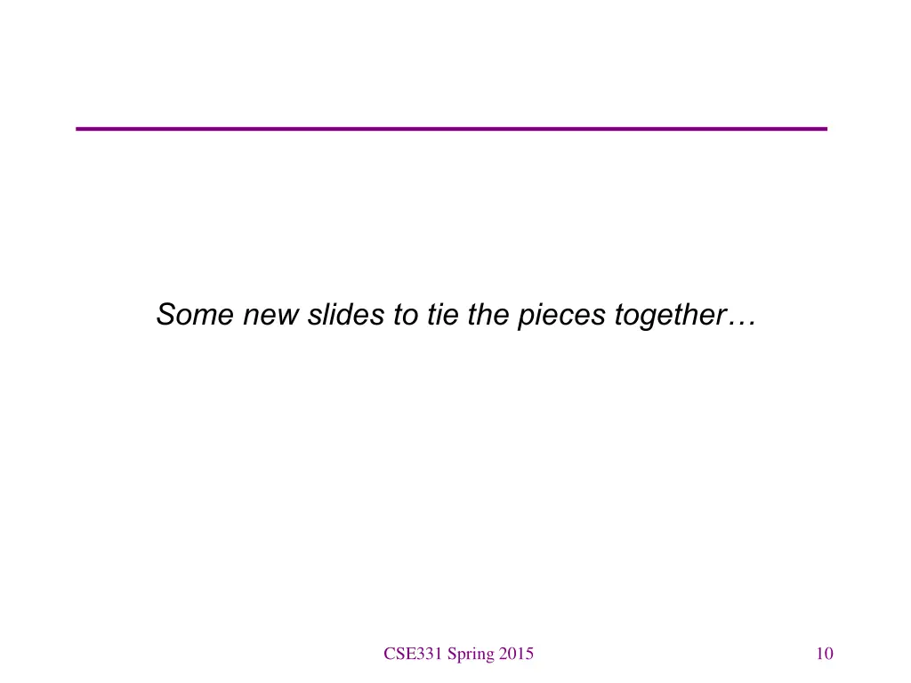 some new slides to tie the pieces together