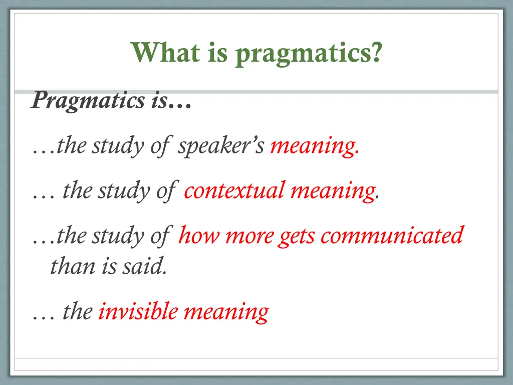 what is pragmatics