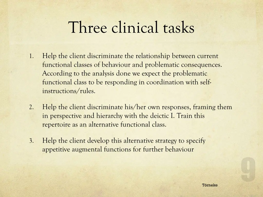 three clinical tasks