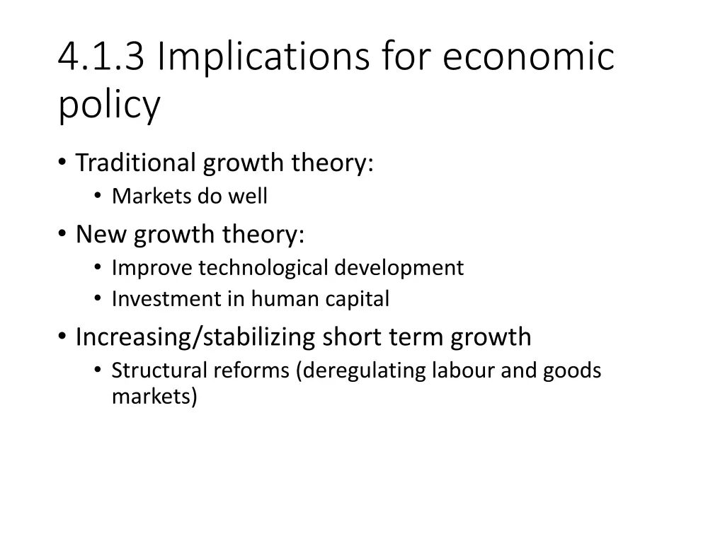 4 1 3 implications for economic policy