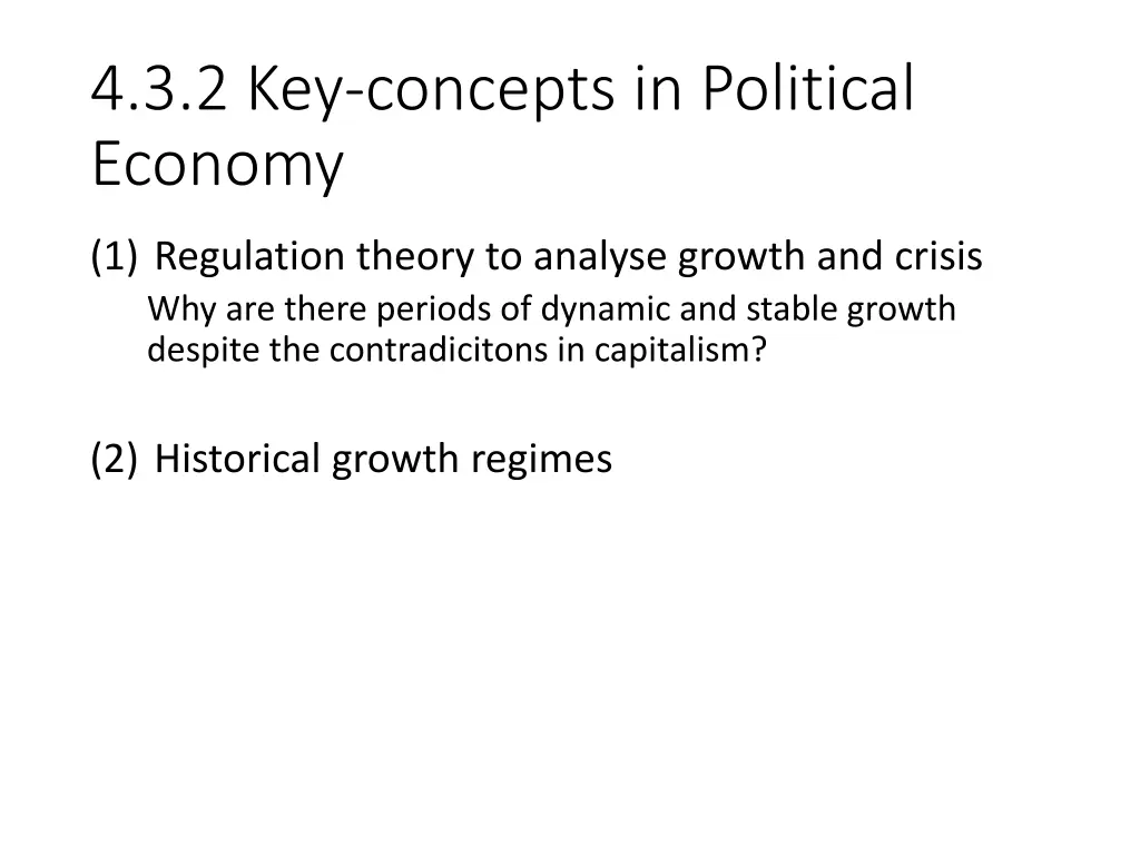 4 3 2 key concepts in political economy