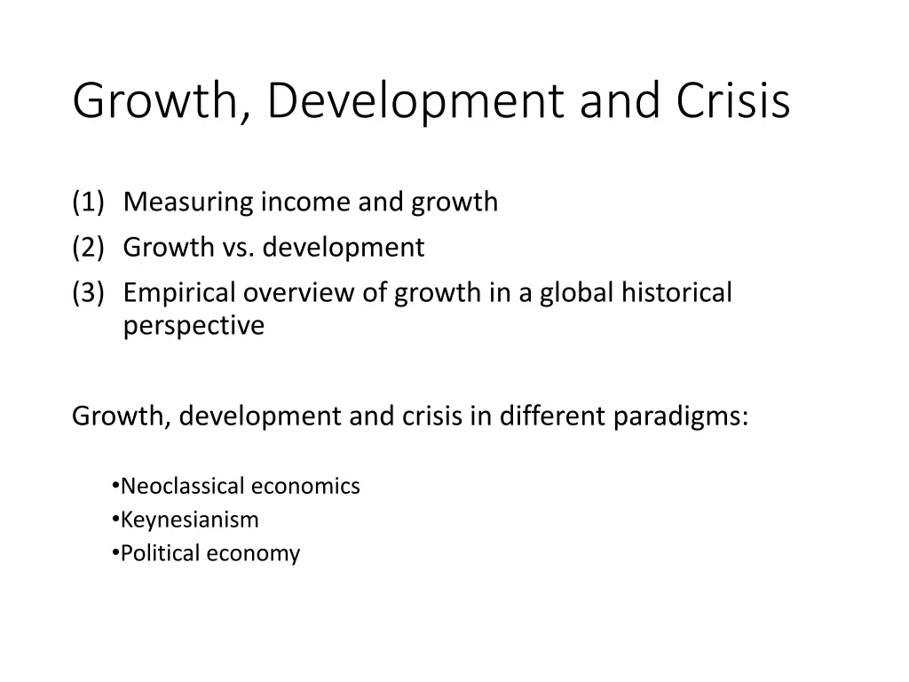 growth development and crisis