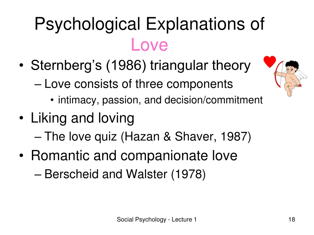 psychological explanations of love sternberg