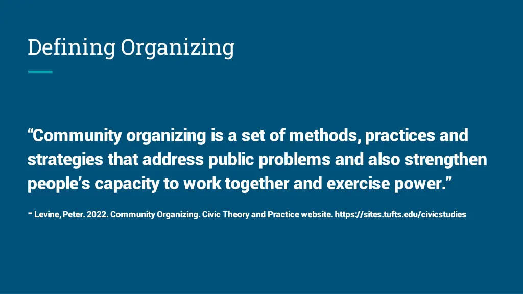 defining organizing