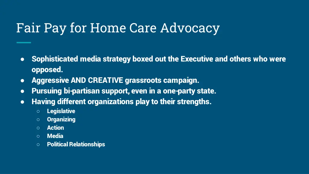 fair pay for home care advocacy