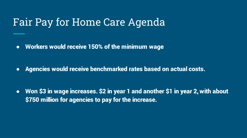 fair pay for home care agenda