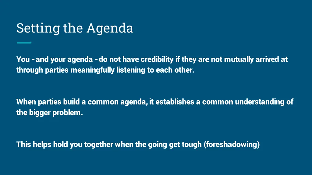 setting the agenda 1