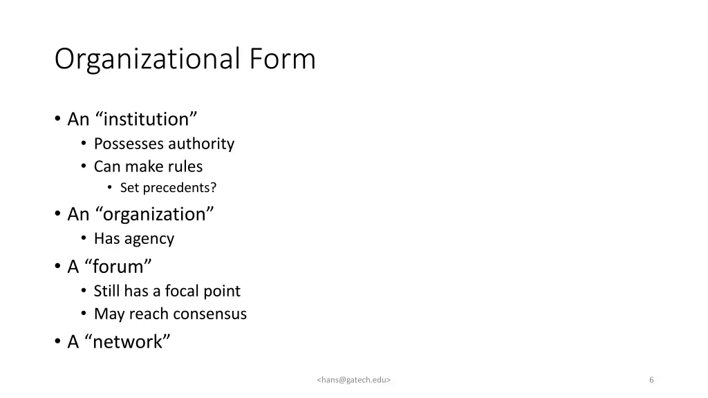 organizational form