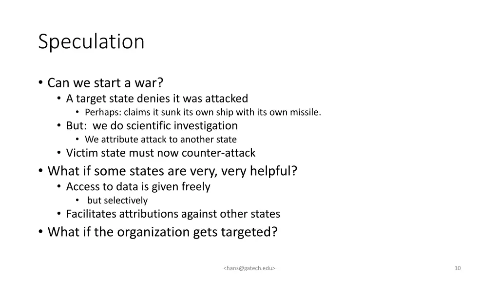 speculation